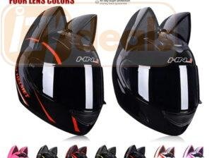 Casque de moto chat